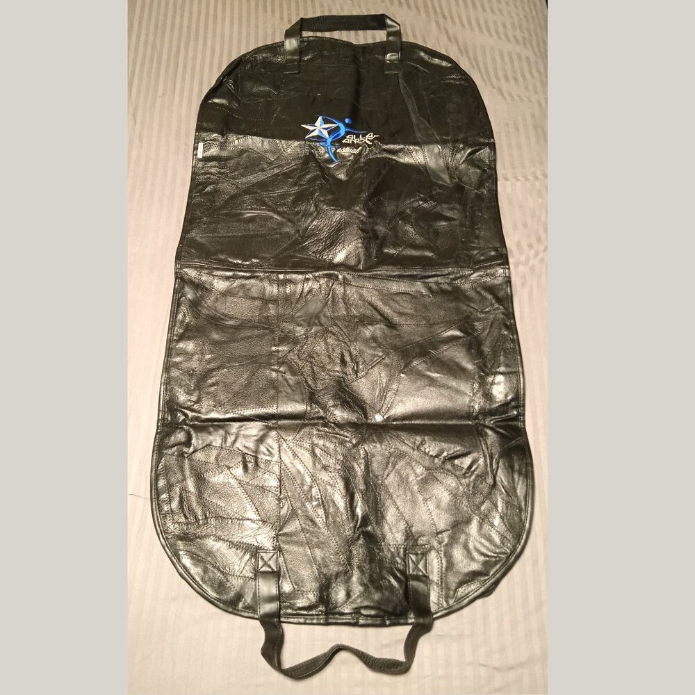 Patchwork Leather Garment Bag With Embroidered Da… - image 4